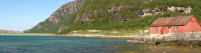 Mjeldevika beach area in Norway