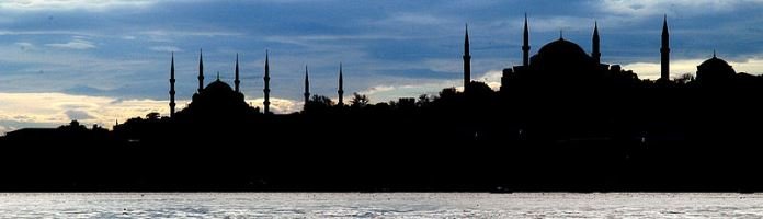 Istanbul silhouette at dusk