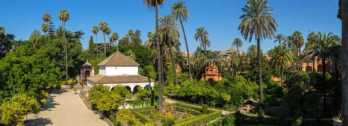 gardens in Real Alcazar de Sevilla