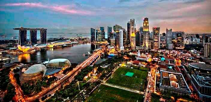 Asia and Asian Countries - Singapore Skyline