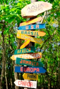 travel destinations signs and snippets