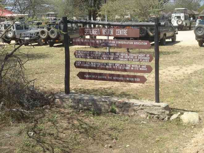 Serengeti Visitor Center sign